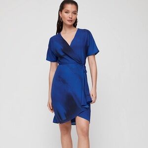 Aritzia Babaton Wallace wrap dress - indigo blue black